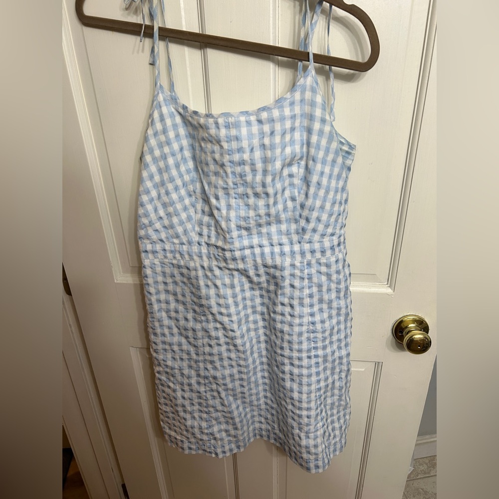 Madewell blue and white gingham dress